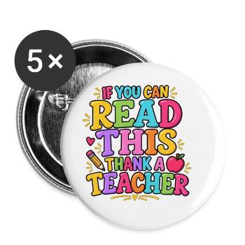 Lustige Englischlehrerin unterrichtet Lebenspädagogin Kunst - Buttons groß 56 mm (5er Pack) - Weiß - Vorne