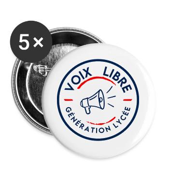 Freie Highschool-Generation - Buttons groß 56 mm (5er Pack) - Weiß - Vorne