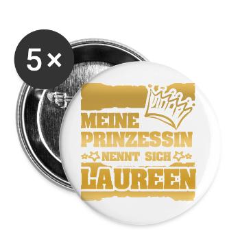 Spruch Laureen - Buttons groß 56 mm (5er Pack) - Weiß - Vorne