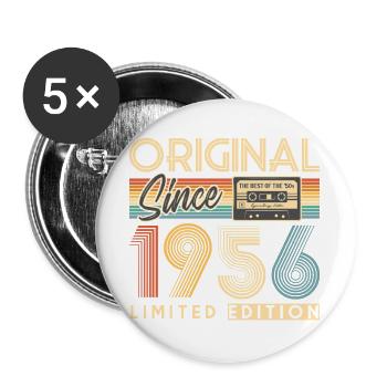 70. Geburtstag, 70 Jahre - Buttons groß 56 mm (5er Pack) - Weiß - Vorne