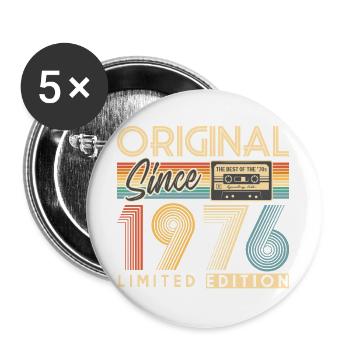 50. Geburtstag, 50 Jahre - Buttons groß 56 mm (5er Pack) - Weiß - Vorne