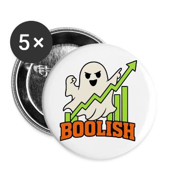 BooLish Wachstumsgeist - Buttons groß 56 mm (5er Pack) - Weiß - Vorne