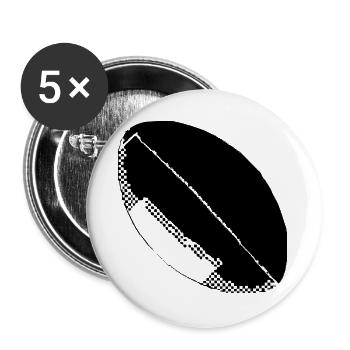 Rugby Ball Skizze - Buttons groß 56 mm (5er Pack) - Weiß - Vorne