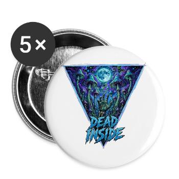 Tot in mondbeschienenen Pilzen - Buttons groß 56 mm (5er Pack) - Weiß - Vorne