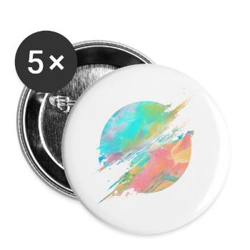 Pastel Rainbow Abstract Splash - Buttons groß 56 mm (5er Pack) - Weiß - Vorne