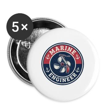 Vintage-Schraubenanker des Schiffsschiffs - Buttons groß 56 mm (5er Pack) - Weiß - Vorne