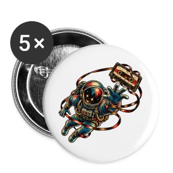 KOSMISCHER ROCKER | Mixtape - Buttons groß 56 mm (5er Pack) - Weiß - Vorne