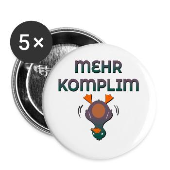 Komplimente Ente - Buttons groß 56 mm (5er Pack) - Weiß - Vorne