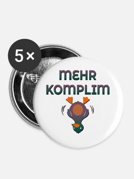 Komplimente Ente - Buttons groß 56 mm (5er Pack) - Weiß