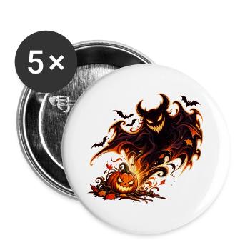 Kleiner Kürbis, großer Spuk - Buttons groß 56 mm (5er Pack) - Weiß - Vorne