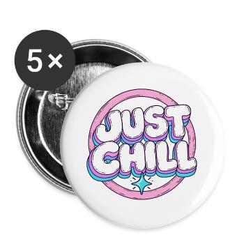 Just Chill Pastell Circle - Buttons groß 56 mm (5er Pack) - Weiß - Vorne