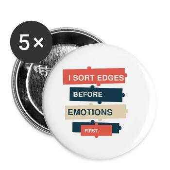 Puzzle – Ich sortiere Kanten vor Emotionen - Buttons groß 56 mm (5er Pack) - Weiß - Vorne