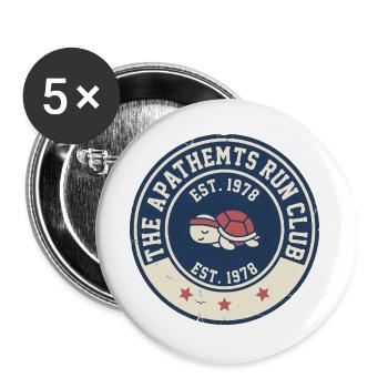 Vintage Turtle Run Club Logo 1978 - Buttons groß 56 mm (5er Pack) - Weiß - Vorne