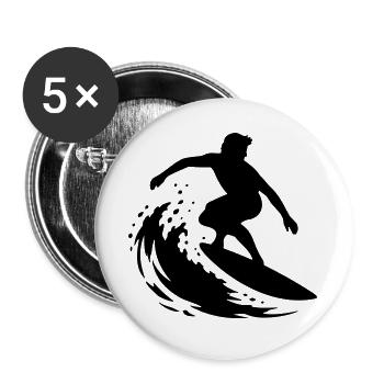 surfer_1 - Buttons groß 56 mm (5er Pack) - Weiß - Vorne