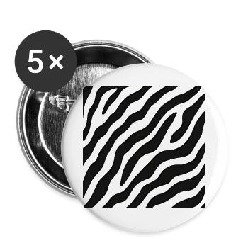 Schwarz-weiße Zebrastreifen – abstraktes Muster - Buttons groß 56 mm (5er Pack) - Weiß - Vorne