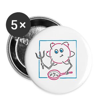 Rührkeiser (für helle Hintergründe) - Buttons groß 56 mm (5er Pack) - Weiß - Vorne