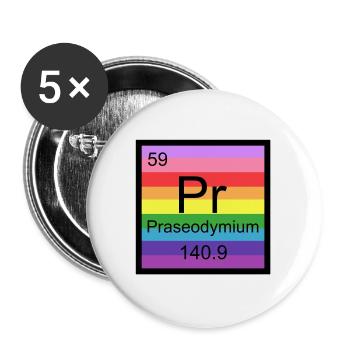 Praseodymium Pride - Buttons groß 56 mm (5er Pack) - Weiß - Vorne