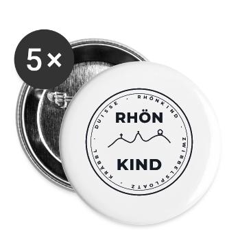 Rhönkind Emblem – Zwibbelsploatz & Kräbbl - Buttons groß 56 mm (5er Pack) - Weiß - Vorne