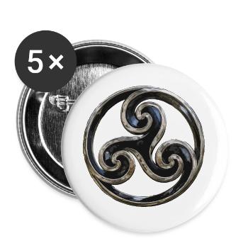 Bretonischer Triskel - Buttons groß 56 mm (5er Pack) - Weiß - Vorne