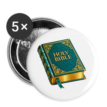 NEU – Preiset das Wort Gottes! - Buttons groß 56 mm (5er Pack) - Weiß - Vorne