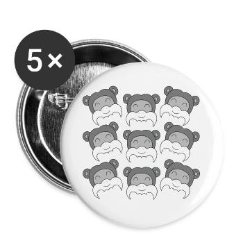 Süßes Tamarin-Gesicht - Buttons groß 56 mm (5er Pack) - Weiß - Vorne