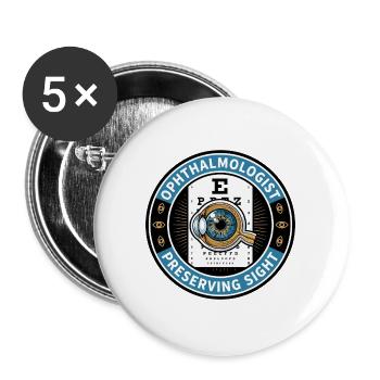 Augenarzt Snellen Akten-Abzeichen-Geschenk - Buttons groß 56 mm (5er Pack) - Weiß - Vorne