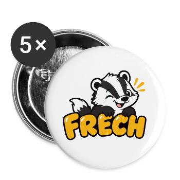 Freches Stinktier – Lustiges Cartoon Kinder Motiv - Buttons groß 56 mm (5er Pack) - Weiß - Vorne