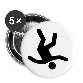Falling Man - Buttons groß 56 mm (5er Pack) - Weiß - Vorne