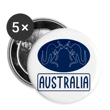 Australia Kangaroo - Buttons groß 56 mm (5er Pack) - Weiß - Vorne
