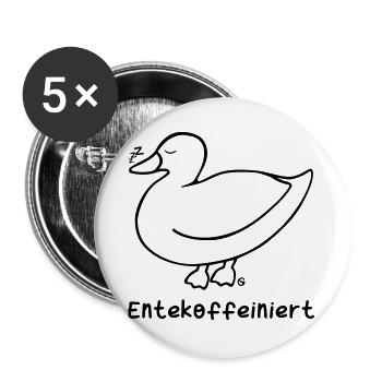 Entekoffeiniert 2 - Buttons groß 56 mm (5er Pack) - Weiß - Vorne