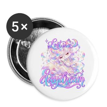 Lost in a Dream  - Buttons groß 56 mm (5er Pack) - Weiß - Vorne