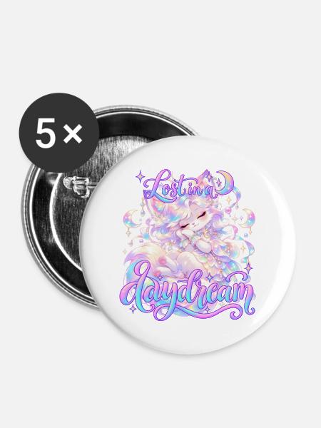 Lost in a Dream - Buttons groß 56 mm (5er Pack) - Weiß