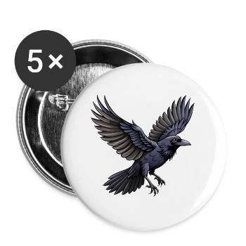 Fliegender Amerikanischer Krähenvogel - Buttons groß 56 mm (5er Pack) - Weiß - Vorne