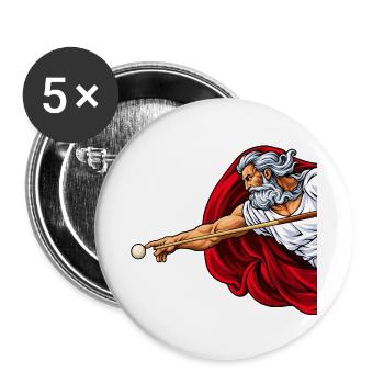 Göttlicher Billiard Spieler - Billard Bilder - Buttons groß 56 mm (5er Pack) - Weiß - Vorne