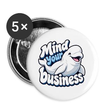 Milchwal - Buttons groß 56 mm (5er Pack) - Weiß - Vorne
