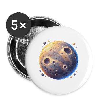Mondkrater Farbenspiel - Buttons groß 56 mm (5er Pack) - Weiß - Vorne