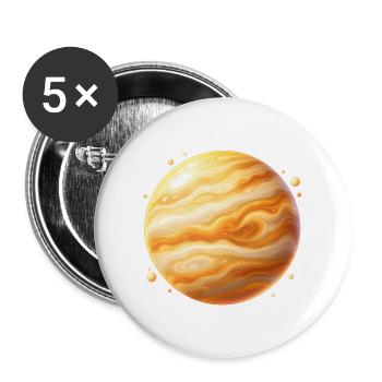 Goldplanet Jupiter Wirbel - Buttons groß 56 mm (5er Pack) - Weiß - Vorne