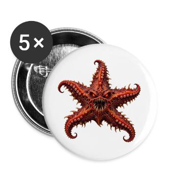 Unheimlicher Albtraum-Seestern - Buttons groß 56 mm (5er Pack) - Weiß - Vorne