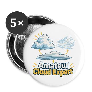 Amateur Cloud Expert  - Buttons groß 56 mm (5er Pack) - Weiß - Vorne