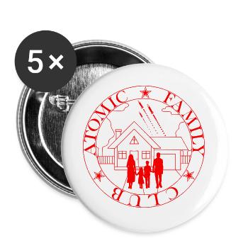 Familienheim-Emblem - Buttons groß 56 mm (5er Pack) - Weiß - Vorne