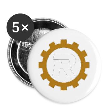 REVOLT™ DEUTSCHLAND GOLD GEAR EDITION - Buttons groß 56 mm (5er Pack) - Weiß - Vorne