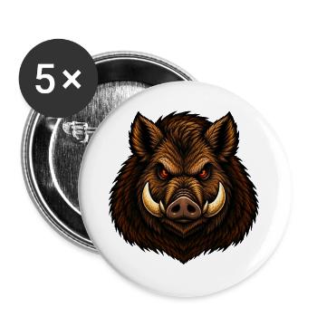 Das Schwein - Buttons groß 56 mm (5er Pack) - Weiß - Vorne