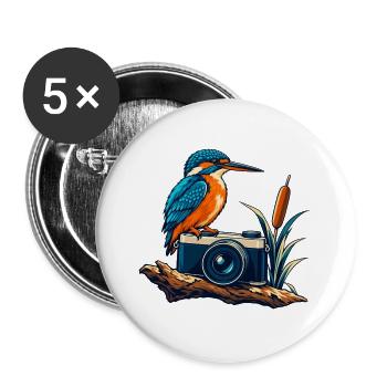 Eisväger vor der Kamera - Buttons groß 56 mm (5er Pack) - Weiß - Vorne