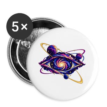 Umlaufbahnen um ein kosmisches Auge - Buttons groß 56 mm (5er Pack) - Weiß - Vorne