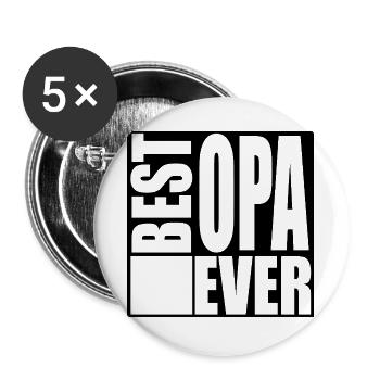 Bester Opa Spruch - Buttons groß 56 mm (5er Pack) - Weiß - Vorne