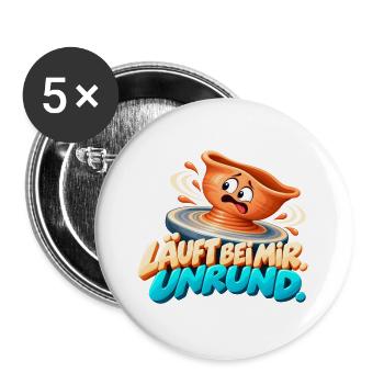 Läuft bei mir Unrund - Buttons groß 56 mm (5er Pack) - Weiß - Vorne