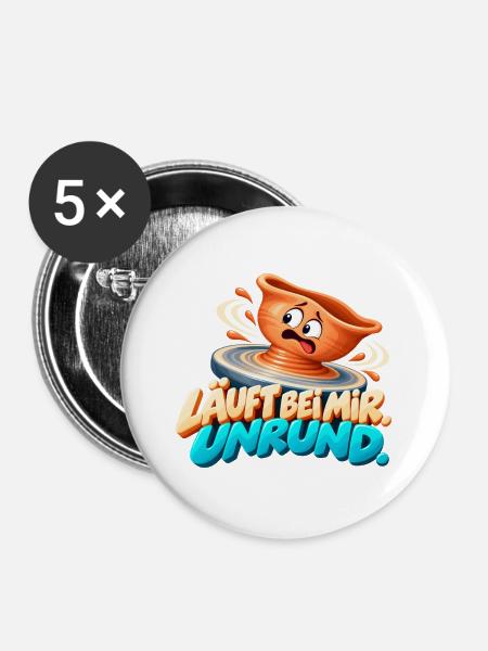 Läuft bei mir Unrund - Buttons groß 56 mm (5er Pack) - Weiß