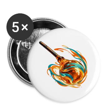 Geschmolzenes Glas in Bewegung - Buttons groß 56 mm (5er Pack) - Weiß - Vorne
