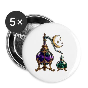 Mondbeschienenes alchemistisches Stillleben - Buttons groß 56 mm (5er Pack) - Weiß - Vorne