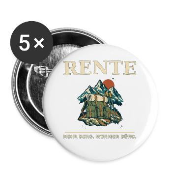 Rente Bergabenteuer Outfit - Buttons groß 56 mm (5er Pack) - Weiß - Vorne